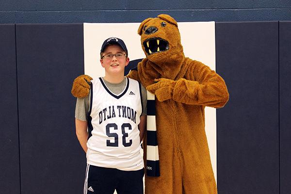 Preston Harris with Nittany Lion